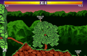 Screenshot vom Spiel Worms.