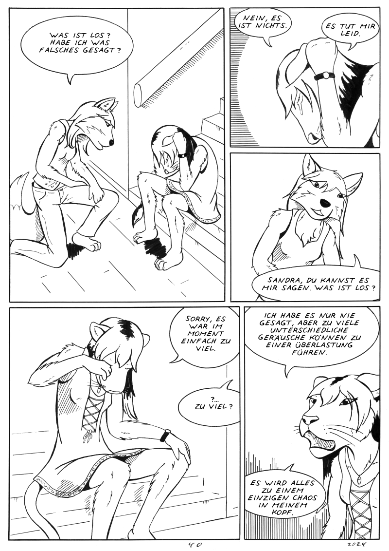 Die aktuelle Seite des deutsch sprachigen Furry Webcomics Sandra's Day