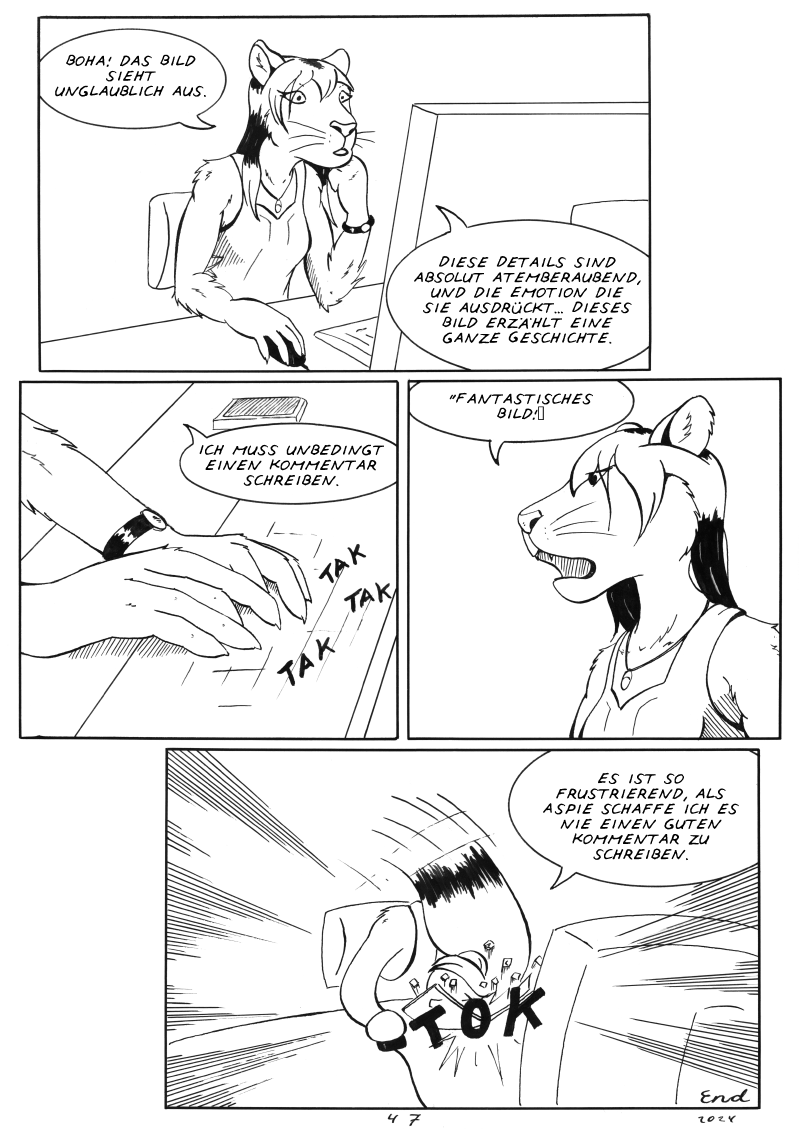 Die aktuelle Seite des deutsch sprachigen Furry Webcomics Sandra's Day