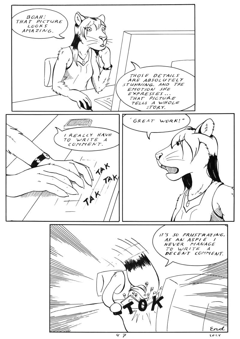 The latest page of the furry webcomic Sandra's Day.